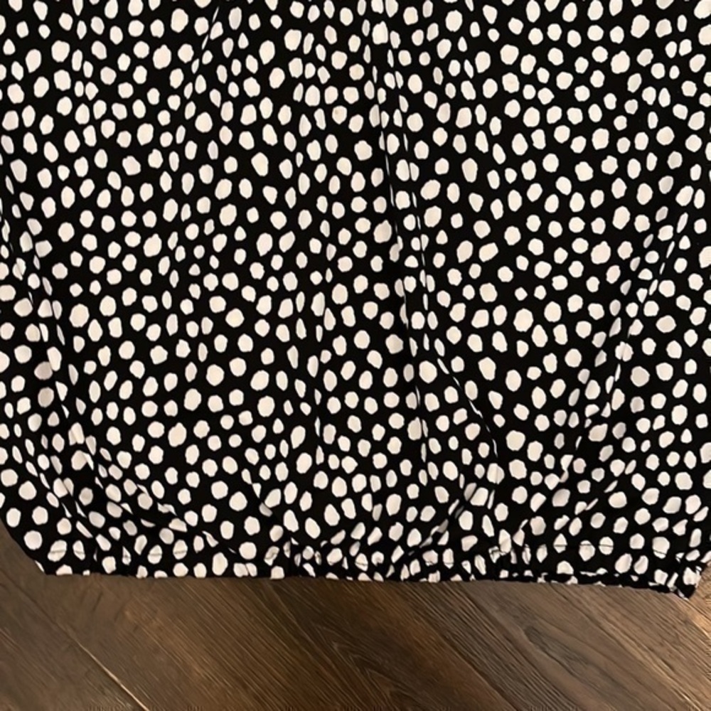 VERVE ami Polka Dot Black‎ White Stretchy Long Sleeve Size Medium - Picture 3 of 3